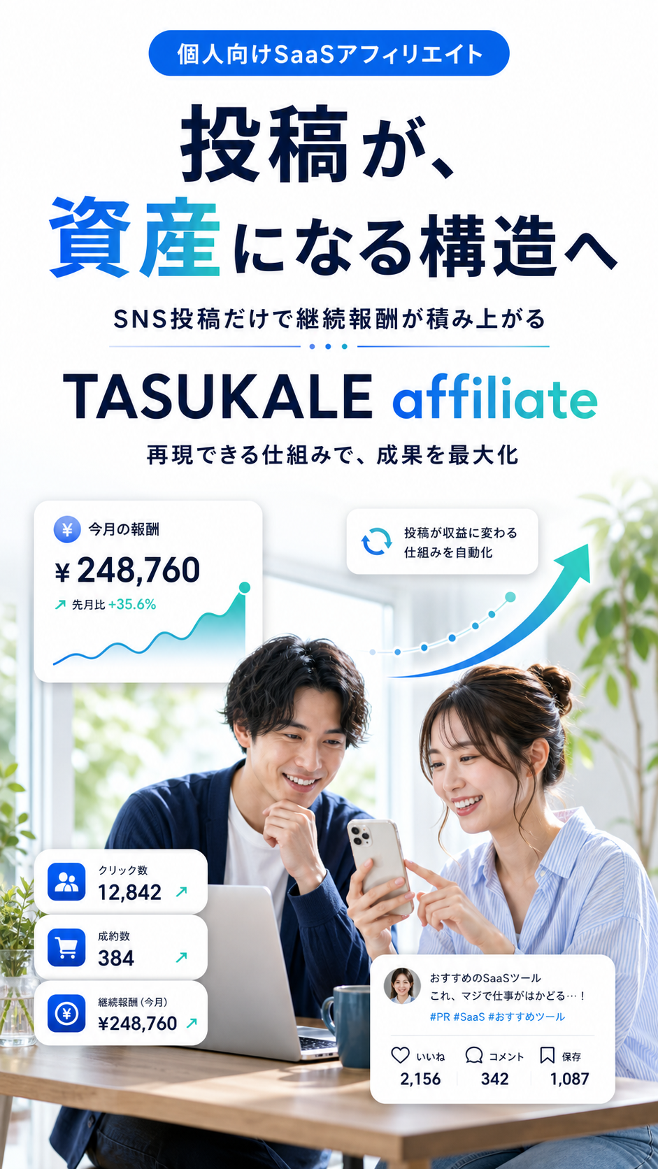 投稿が、資産になる構造へ｜TASUKALE affiliate
